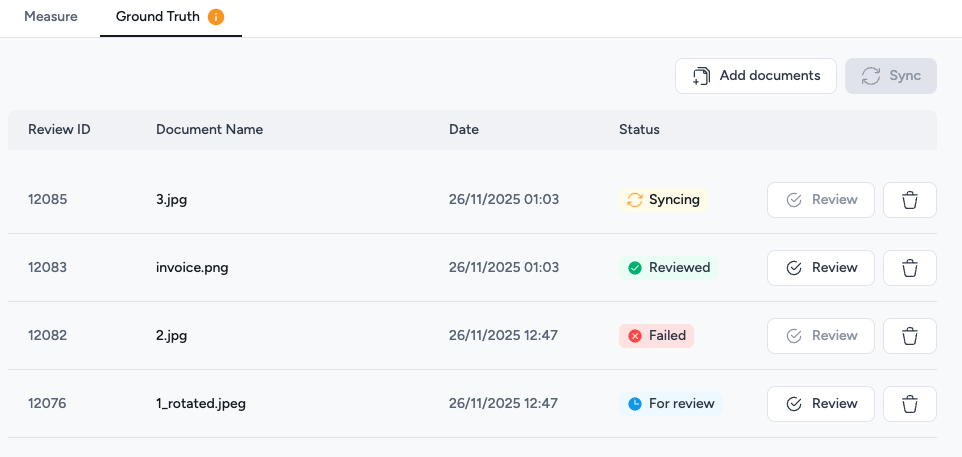 Delete documents in GT