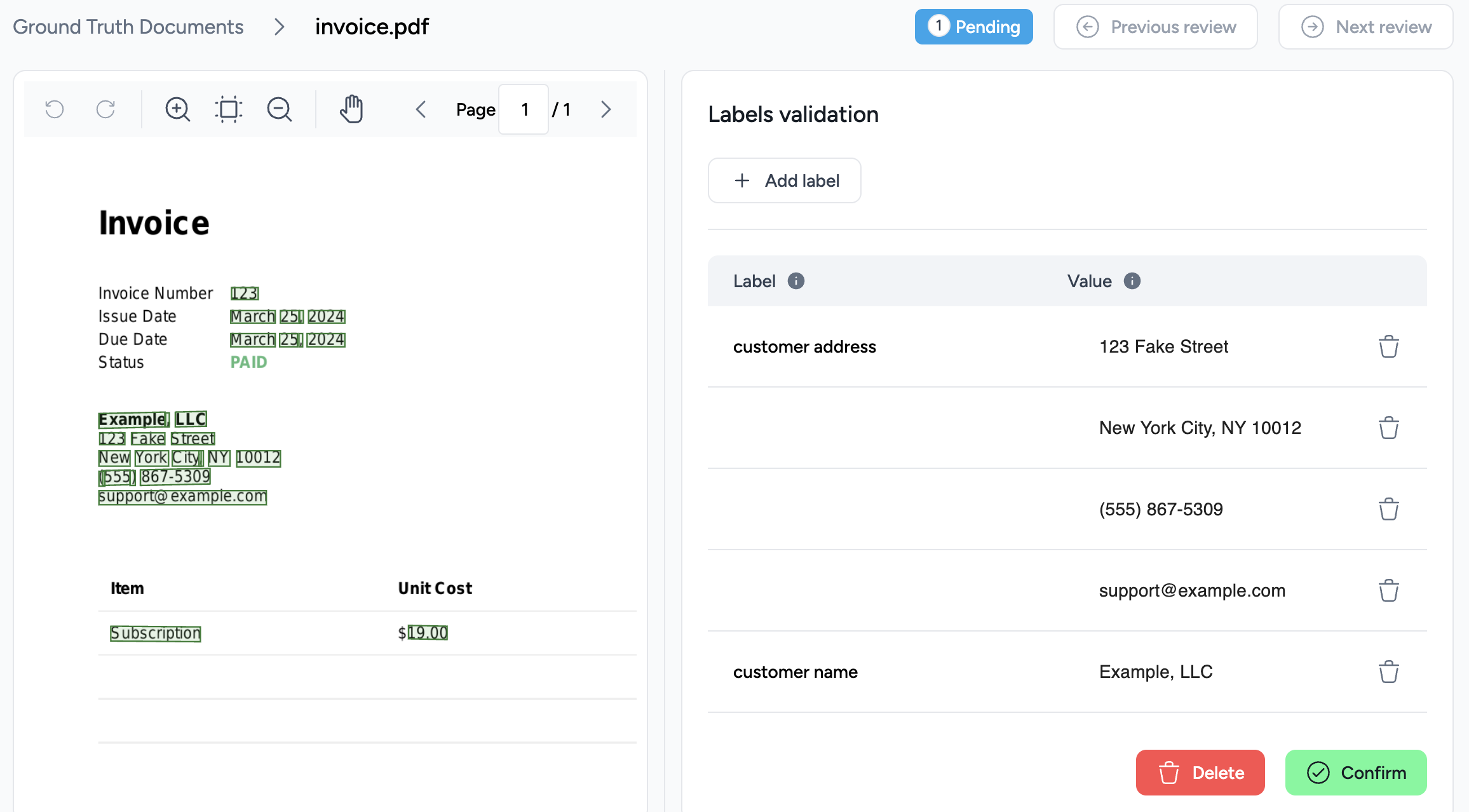 Bounding boxes enabled