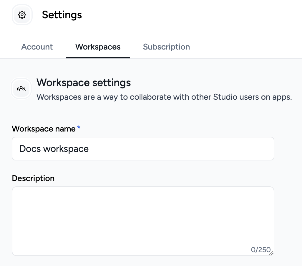 Edit your workspace details