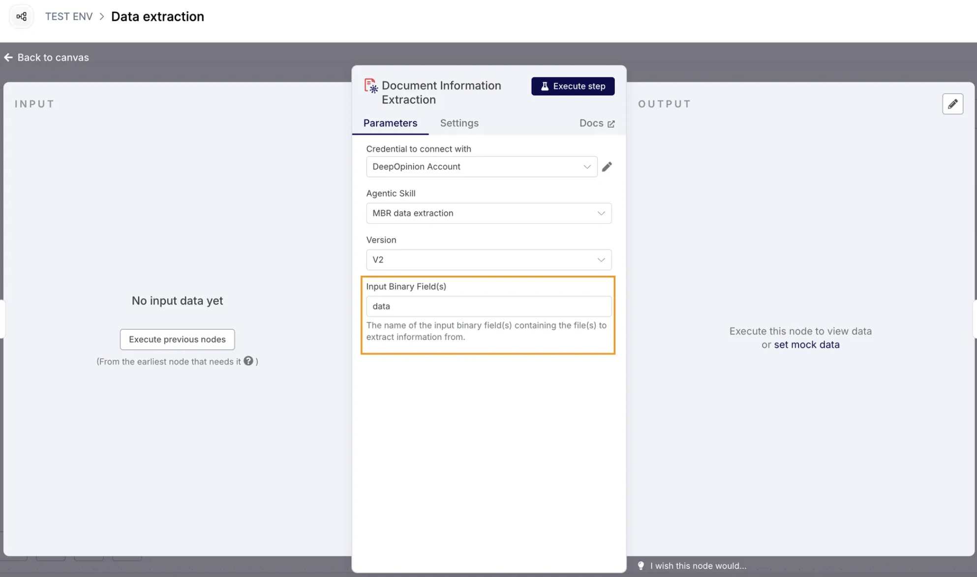 Update the input to data