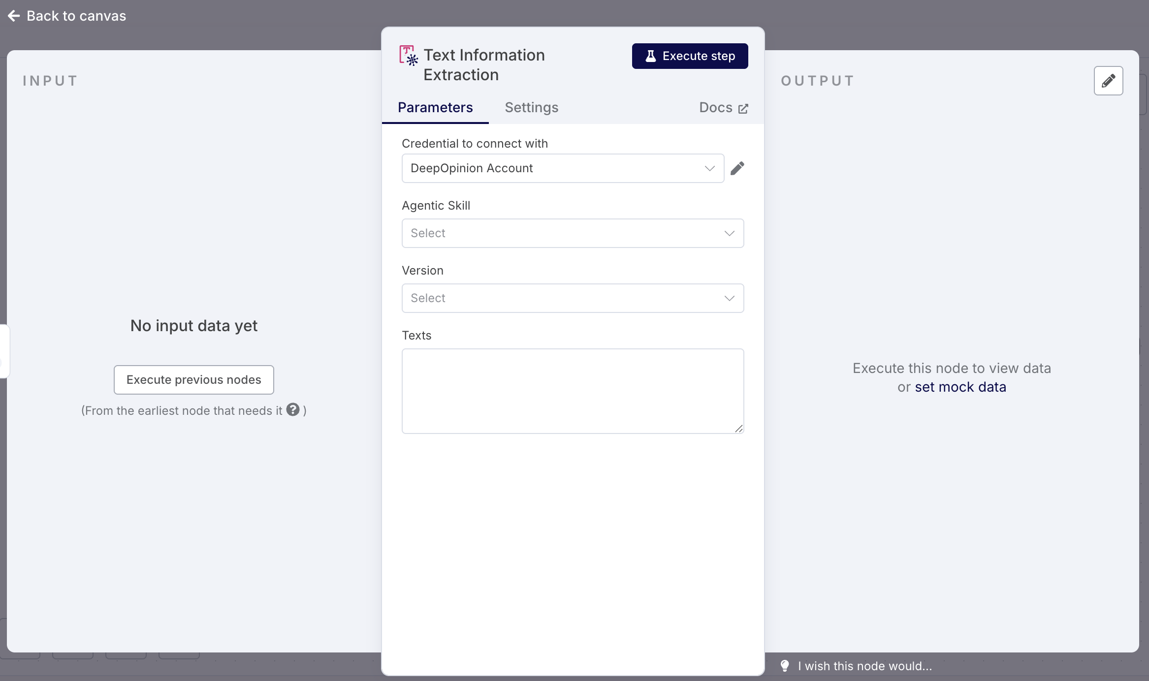 Text Information Extraction Node Configuration