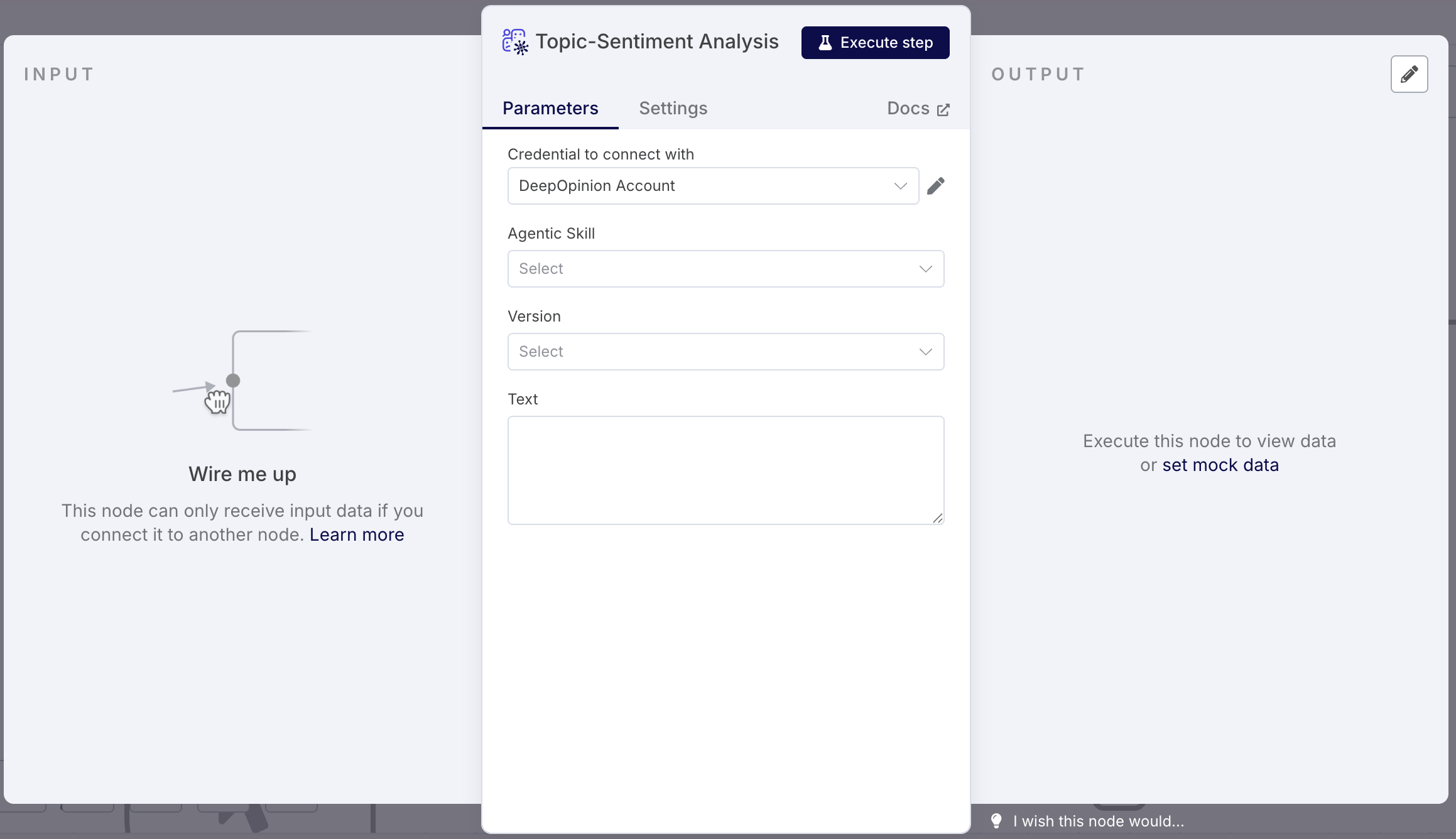 Topic Sentiment Analysis Node Configuration